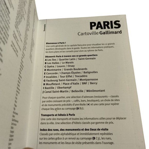 Paris Cartoville L essentiel en un clin d oeil Guide book French Gallimard Map - Picture 4 of 5